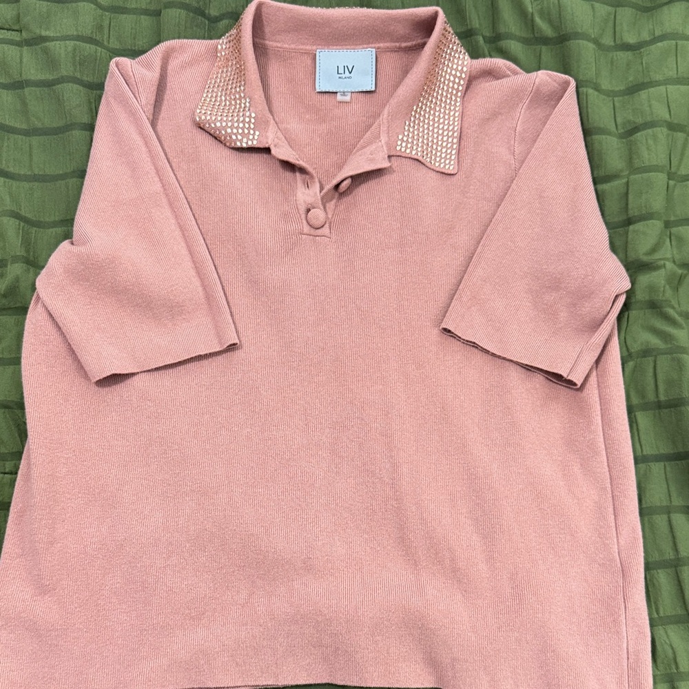 LIV Pink Polo Sweatshirt